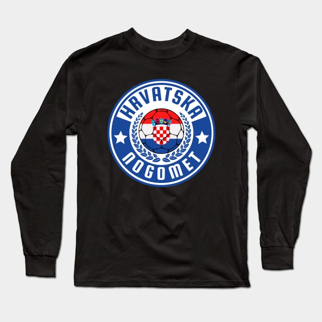 Hrvatska Football Long Sleeve T-Shirt by footballomatic